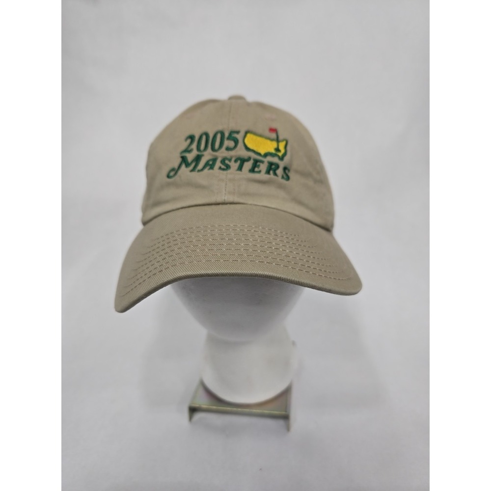 Vintage 2005 Masters America Needle Golf Hat Beige Cap Strapback Adjustable USA‎